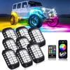 RGB Подсветка для скал, 8 блоков по 36 светодиодов SMD, сверхяркая, управление через приложение, неоновая подсветка днища, комплект для подсветки колесных арок и шасси для внедорожников и грузовиков