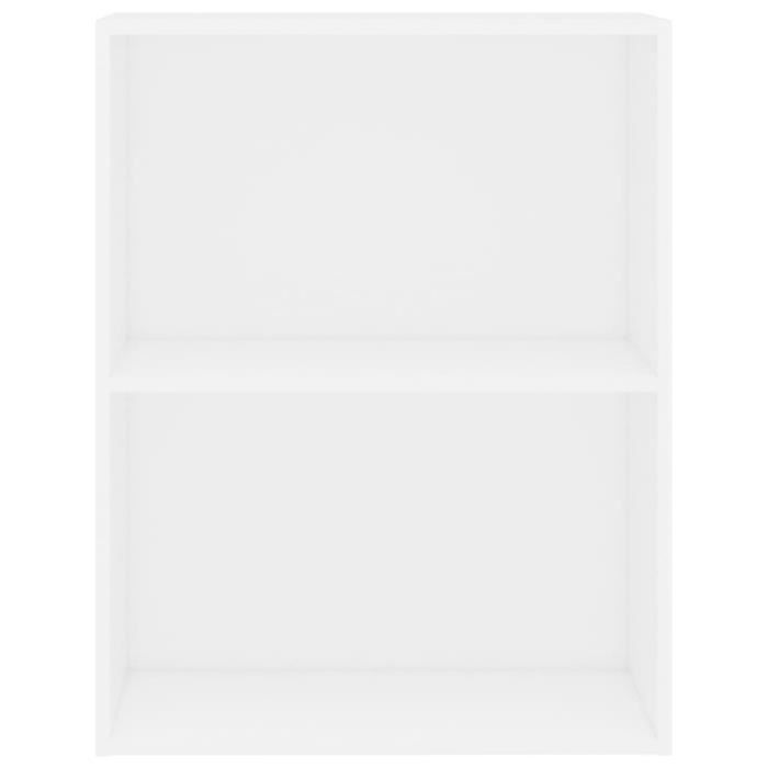Bibliothèque - vidaXL - 2 niveaux - Blanc - 60x30x76,5 cm - Bois d'aggloméré