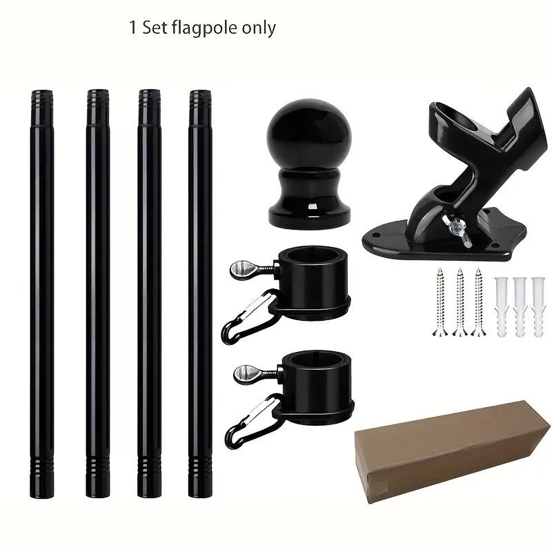 Вращающийся флагшток из нержавеющей стали 1,8 м, 5 секций, защита от запутывания, настенный, для наружного использования