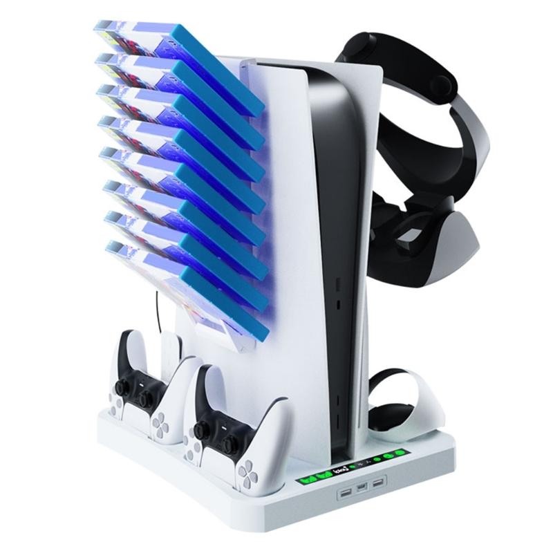 Подставка для охлаждения игровой консоли, полка для хранения игровых дисков, держатель для гарнитуры, игровой контроллер, зарядное устройство, док-станция