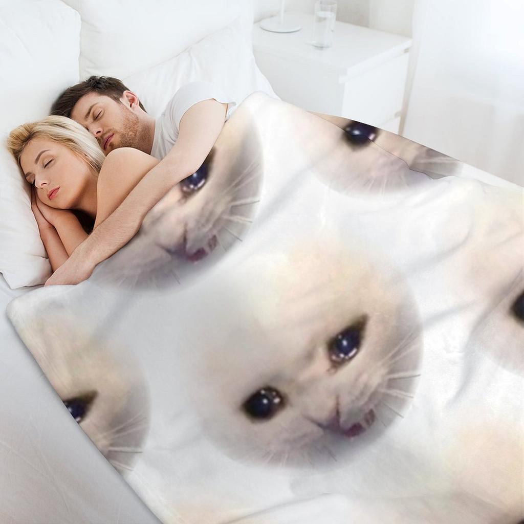 Грустный кот Плед теплый зимний хэллоуин Термальные декоративные пледы