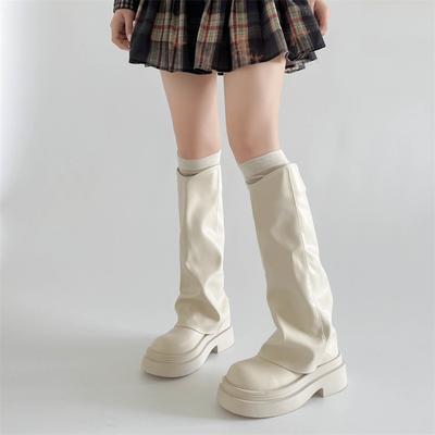 Черные ретро ботинки на толстой платформе и толстом каблуке женские 2025 новая осень британский стиль тонкие ботфорты до колена