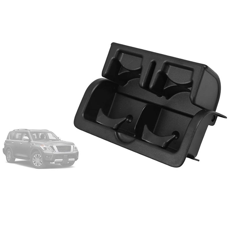 Car Rear Seat Console Cup Holder Assembly ert Cup Holder Cover 88741-1LK3D for Nissan Armada Infiniti QX56 QX80 Black