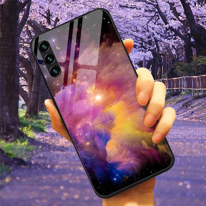 Для Samsung A34 A54 A14 A7 2018 Чехол GalaxyA54 Стекло Закаленное Жесткая Крышка Coque для Samsung Galaxy A34 5G GalaxyA34 Космос A 14