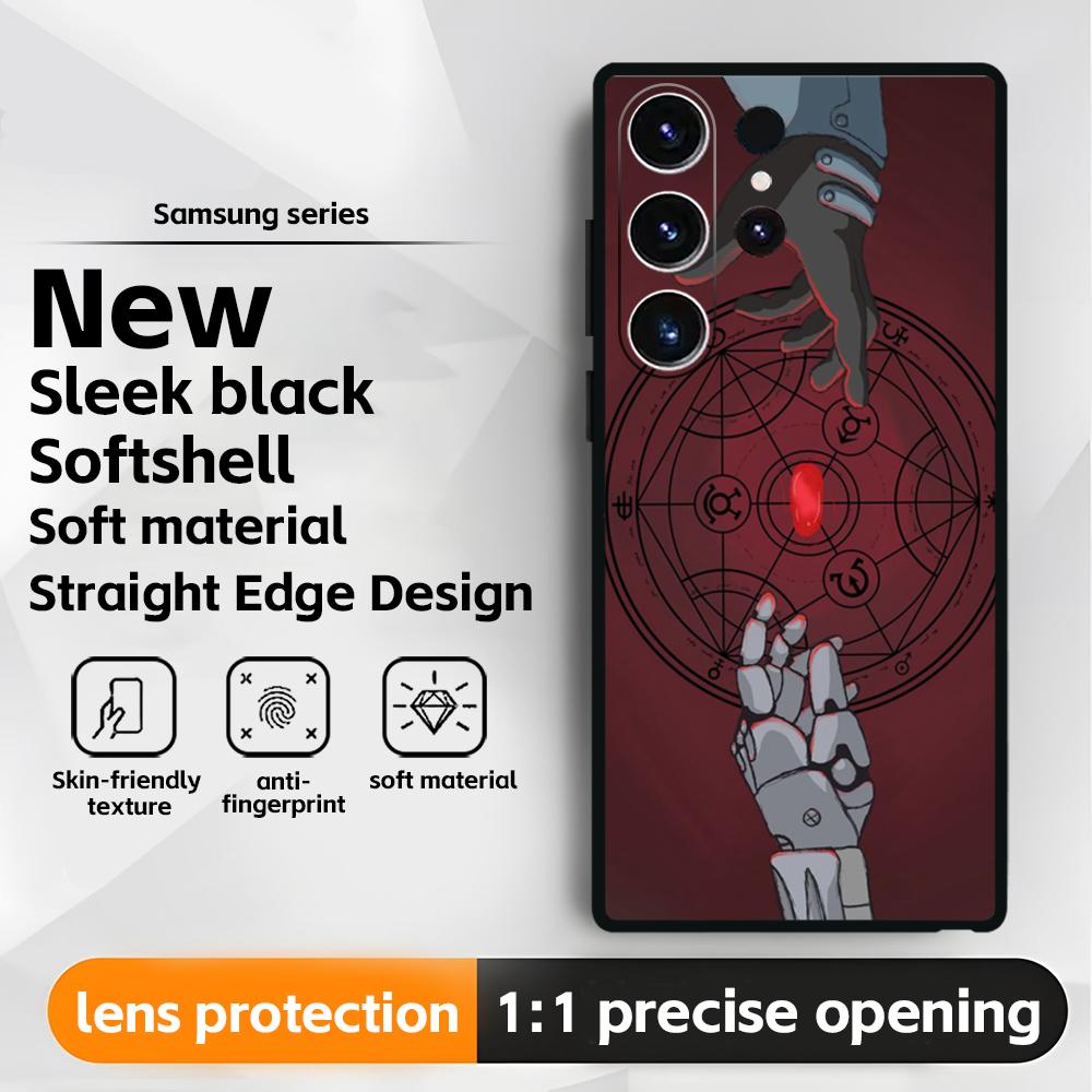 Fullmetal Alchemist Anime Hot Phone Case For Samsung Galaxy S25 S24 S23 S22 S21 S20 Plus Ultra Note20 Soft Black