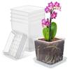 Square Clear Flower Pots Ventilated Drainage Holes Breathable Seedling Cups  Indoor Orchid Growing