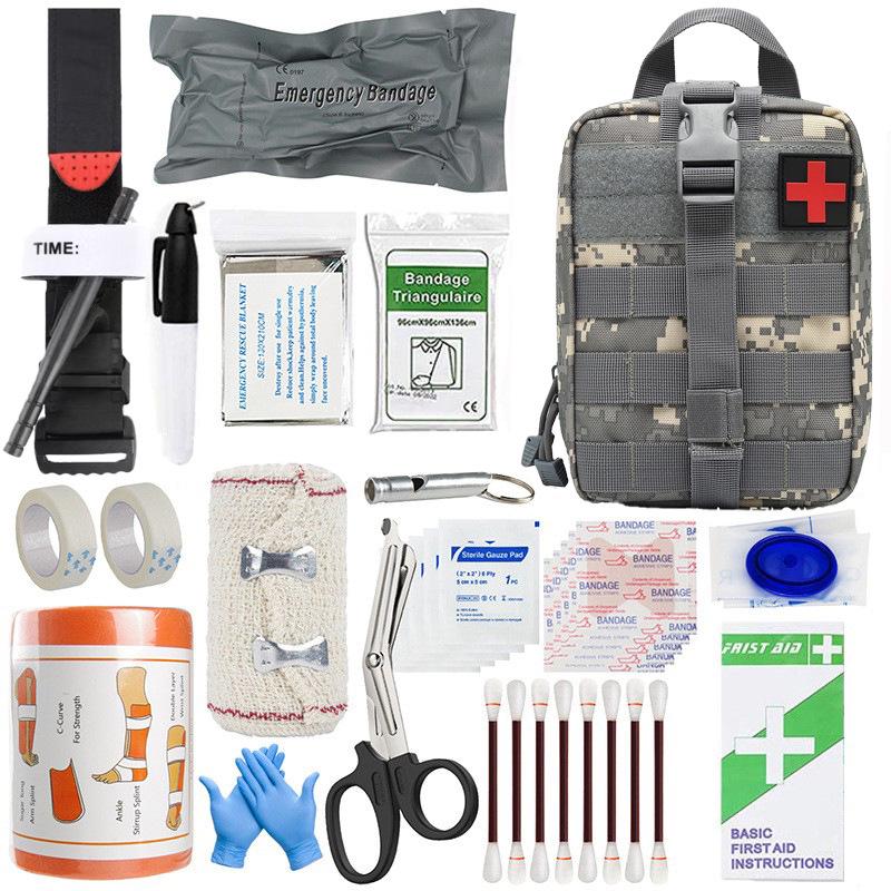 Tactical Outdoor Travel First Aid & Survival Kit
