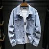 Мужская джинсовая куртка облегающего кроя в корейском стиле для осени и зимы