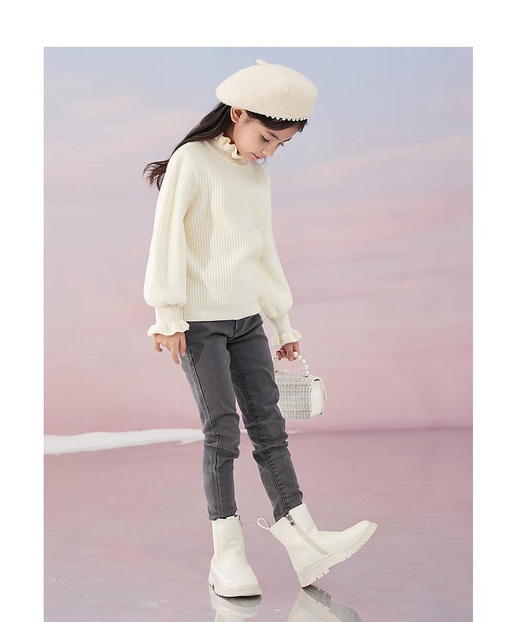 Girls' Winter Clothing Sweater Bottom Coat Thick Top Knitted Sweater