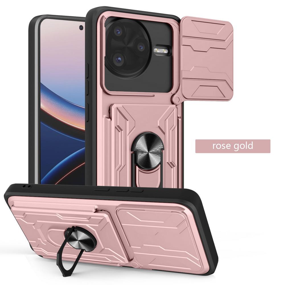 Чехол-подставка с карманом для карт и защитой камеры для Poco F7 Ultra POCO X7 Pro X6 Pro M6 4G Бронированный гибридный чехол с кольцом