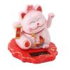 Solar Energy Powered White Beckoning Lucky Money Cat for Home Office Car Decor Feng Shui Lucky Cat
