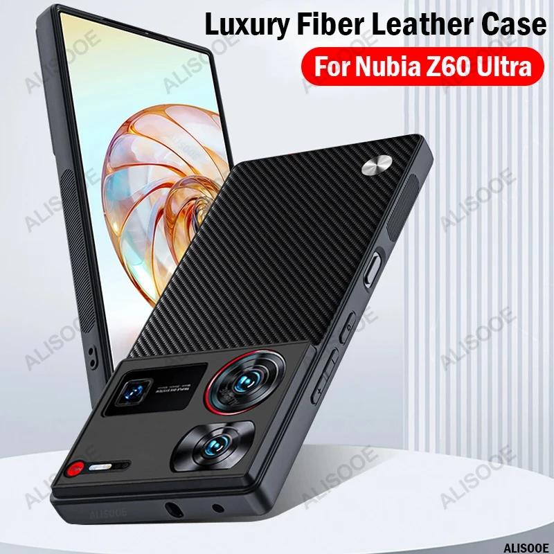 Противоударный чехол Funda для Nubia Z80 Ultra Z70 Z60 Ultra Чехол Текстура углеволокна Защита из искусственной кожи Чехол для телефона Capa