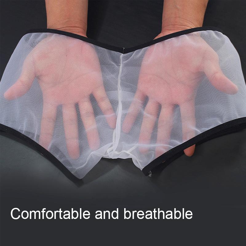 Men Transparent Low Rise Quick-Dry Boxer Briefs Ultra-thin See Through Mesh Men Underpants Sexy