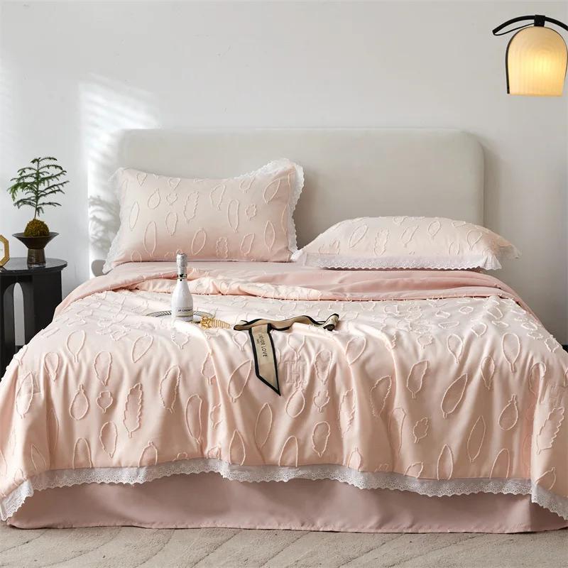 Новое трехмерное антибактериальное летнее одеяло из жаккардового соевого цвета со срезанными цветами класса А