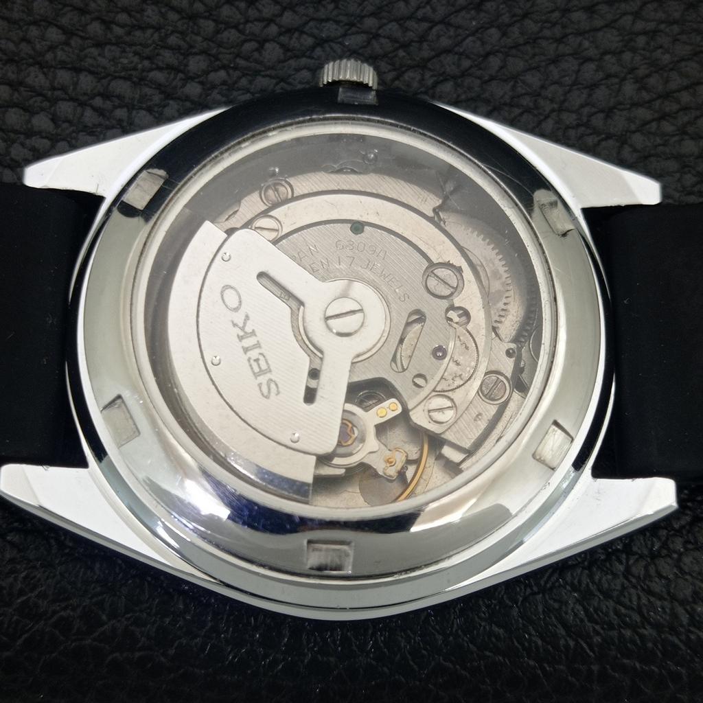ОТРЕМОНТИРОВАННЫЕ МУЖСКИЕ ВИНТАЖНЫЕ ЧЕРНЫЕ ЧАСЫ SEIKO 5 AUTOMATIC 6309A JAPAN a442434-1