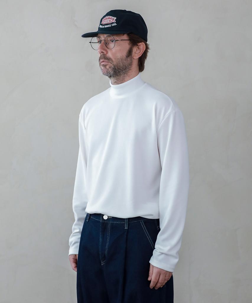 ESN Ribbed Half Turtleneck Knit T-Shirt White