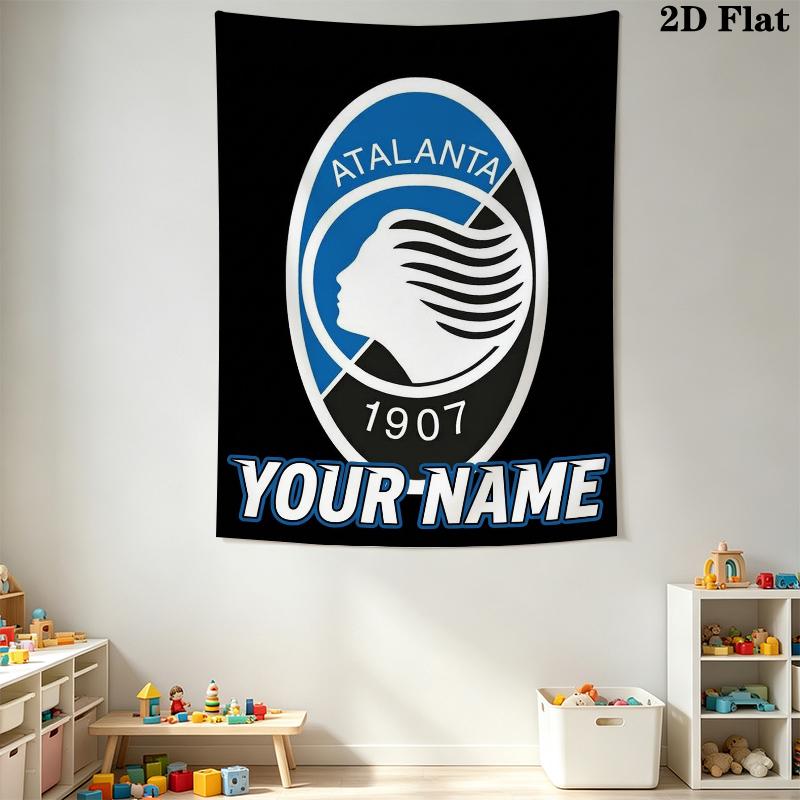 Custom Name Atalanta BC Wall Tapestry Aesthetic Wall Hanging Printed Fabric Blanket Decorative Tapestries for Bedroom Living Room Home Decor