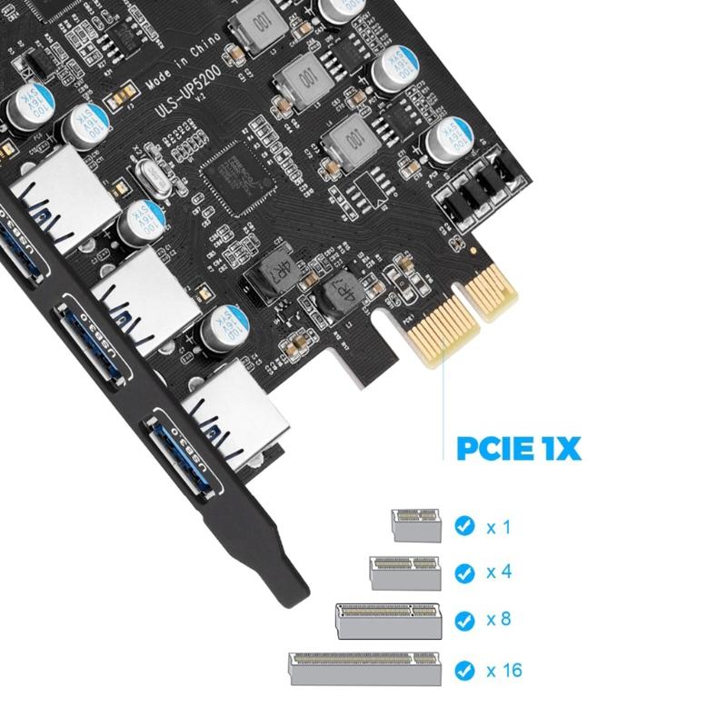 7 Ports PCI-E to USB 3.0 pansion Card 5 USB A 2 USB C Port  PCI for press Adapter Card for Desktop USB Dev