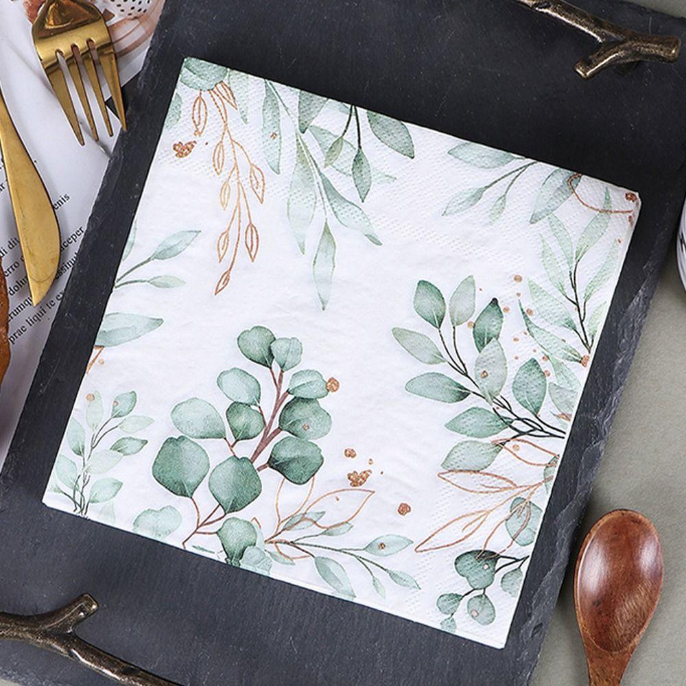 20pcs Colorful Eucalyptus Leaf Paper Cartoon Colorful Printed Paper Party Supplies