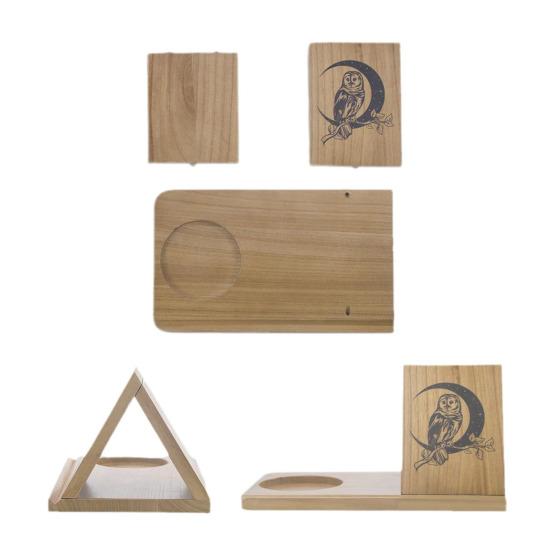 Деревянный книжный органайзер с держателем для телефона, треугольная подставка для книг из натурального дерева, настольная подставка с подстаканником, фоторамка