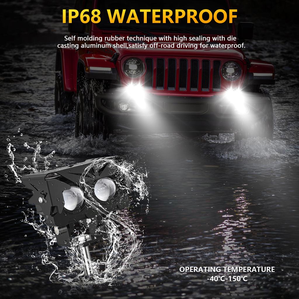 Светодиодные фонари для бездорожья. Светодиодные фонари для вождения. Суперпрожектор. 2 шт.