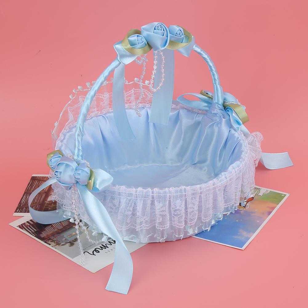 Портативная корзинка для цветов из свадебного кружева   Контейнер Декорация для вечеринки, церемонии