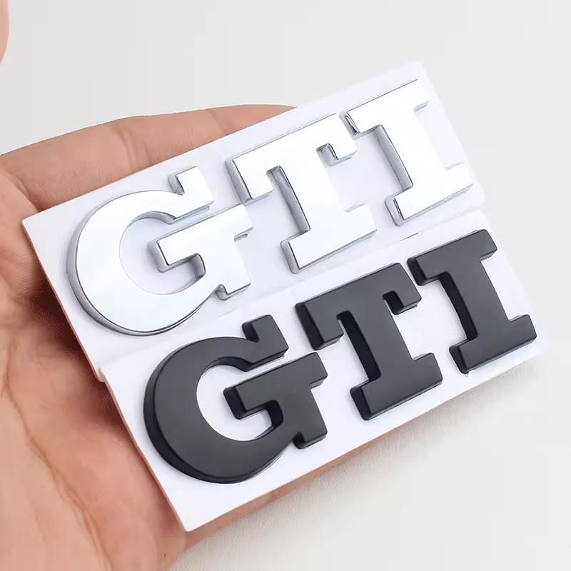 BSC1 VW 2026 Hot 1pcs 3D Metal GTI Badge Car Rear Trunk Emblem Stickers for Volkswagen Golf GTI mk2 mk3 mk4 mk5 mk6 mk7 mk8 Polo Auto ku2
