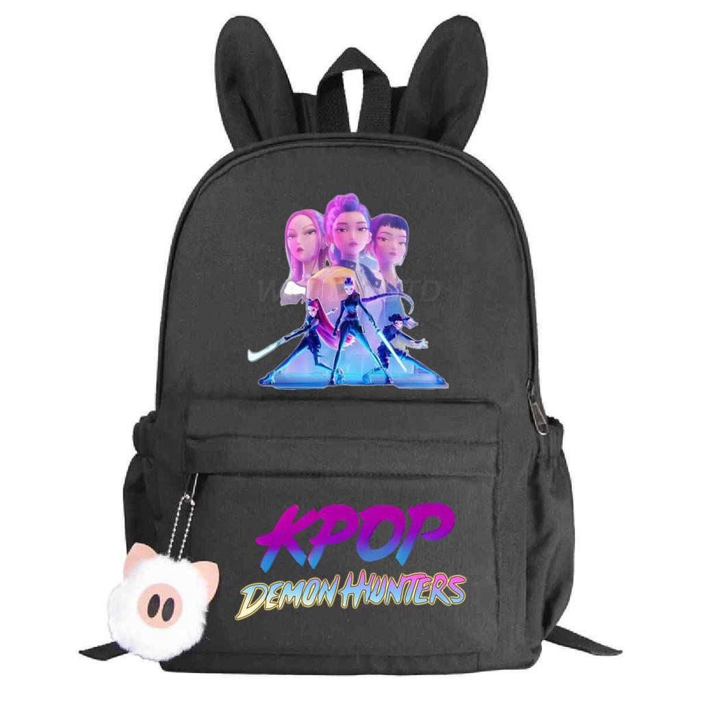 Kpop Anime Cartoon Print Student Korean Version Schoolbag Lightweight Cute Rabbit Ear Backpack