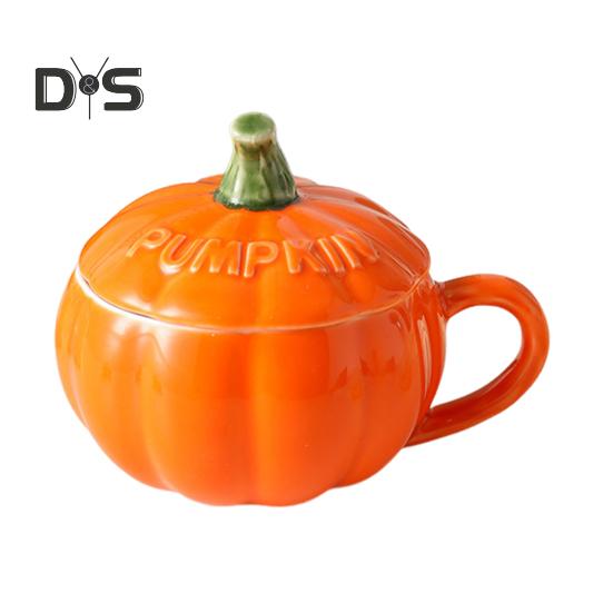300 мл Тыквенная кружка с крышкой Осенняя кофейная кружка Кружки на День благодарения Тыквенная керамическая кофейная кружка Милые чашки для чая и кофе на день рождения Жены Мамы Девочки Друзья