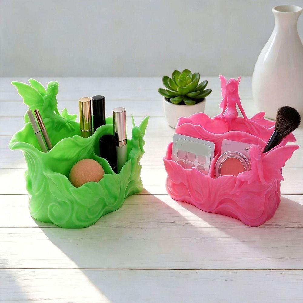 3D Printed Elf Storage Box Multi Grid Jewelry Storage Tray Practical Makeup Brush Holder Office