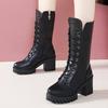 Women's Boots High Top 2024 Chunky Platform Pu Over-the-Knee High Boots Women Retro Punk Increasing Long Shoes Woman889