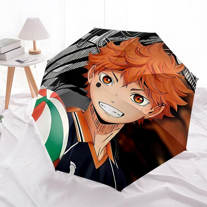 Volleyball, Anime Automatic Opening and Closing, 8 rib Structure Portable Umbrella, Suitable for Men and Women in All Seasons  Perfect Gift