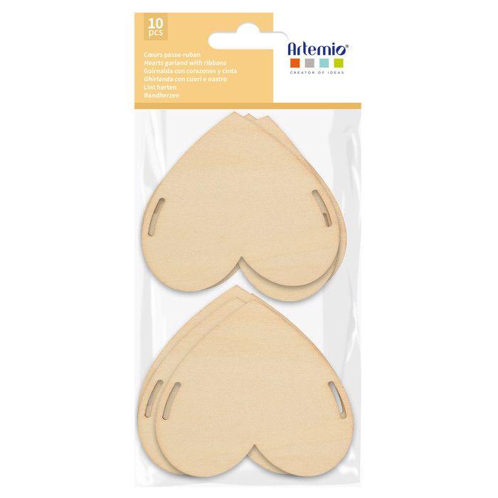 10 Wooden Hearts for Garland