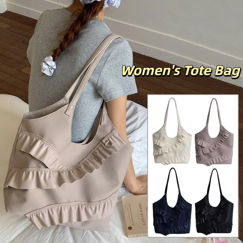 Stylish Ruffle Tote Bag Korean Women's Handbag Trendy Frill Shoulder Bag Armpit Bag