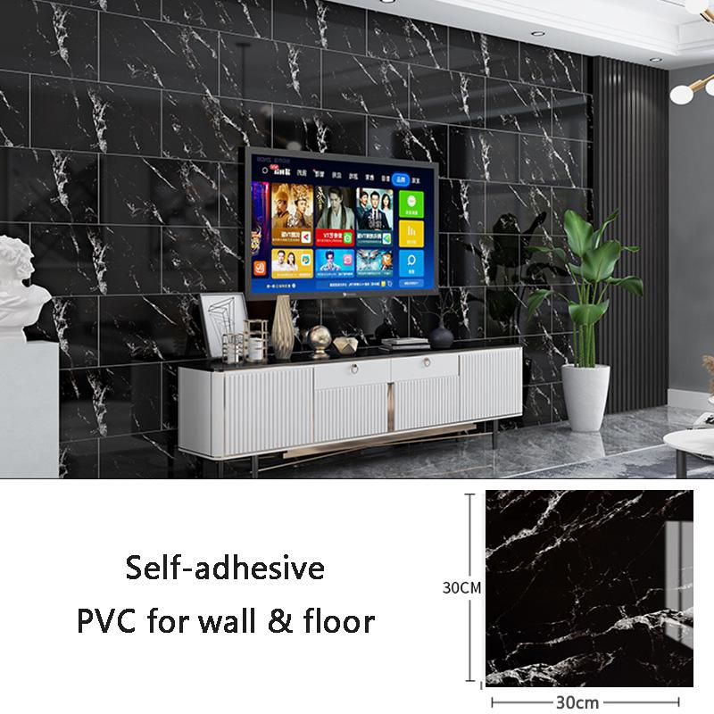 Self-adhesive Imitation Marble Wall Stickers 30x30cm PVC Floor Stickers Waterproof Bathroom Living Room Kitchen Decoration Decal