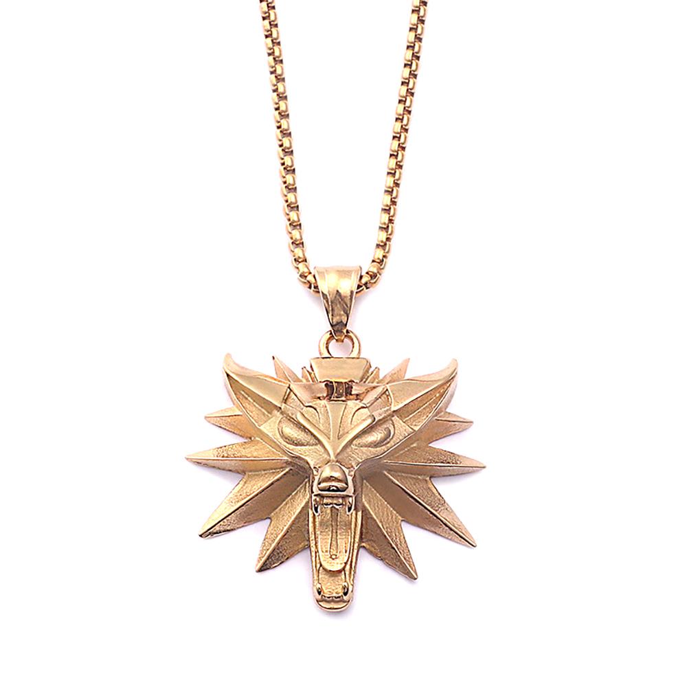 Винтажный кулон из нержавеющей стали в виде головы волка, панк, хип-хоп, Геральт из Ривии, славянские викинги, ожерелья для мужчин и женщин, ювелирные изделия