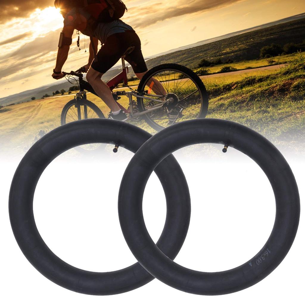 Two Inch Butyl Rubber Bicycle Tire Inner Tubes with Bend Valves for Road Mountain and Cross Bikes and Also Compatible with Valves for Folding Bikes