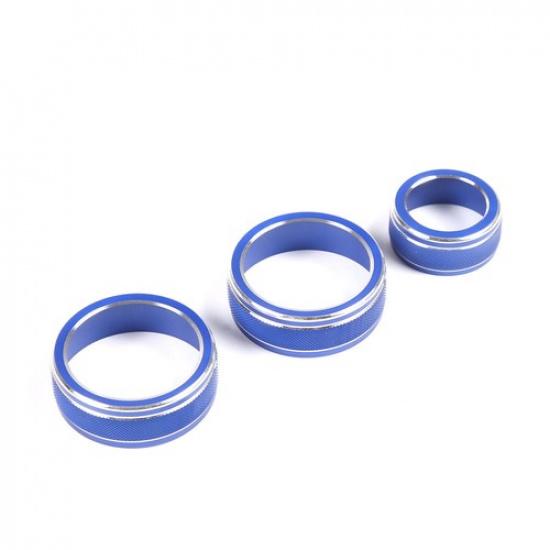 Синие алюминиевые кольца-накладки на ручки управления климатом для Subaru Forester -2024