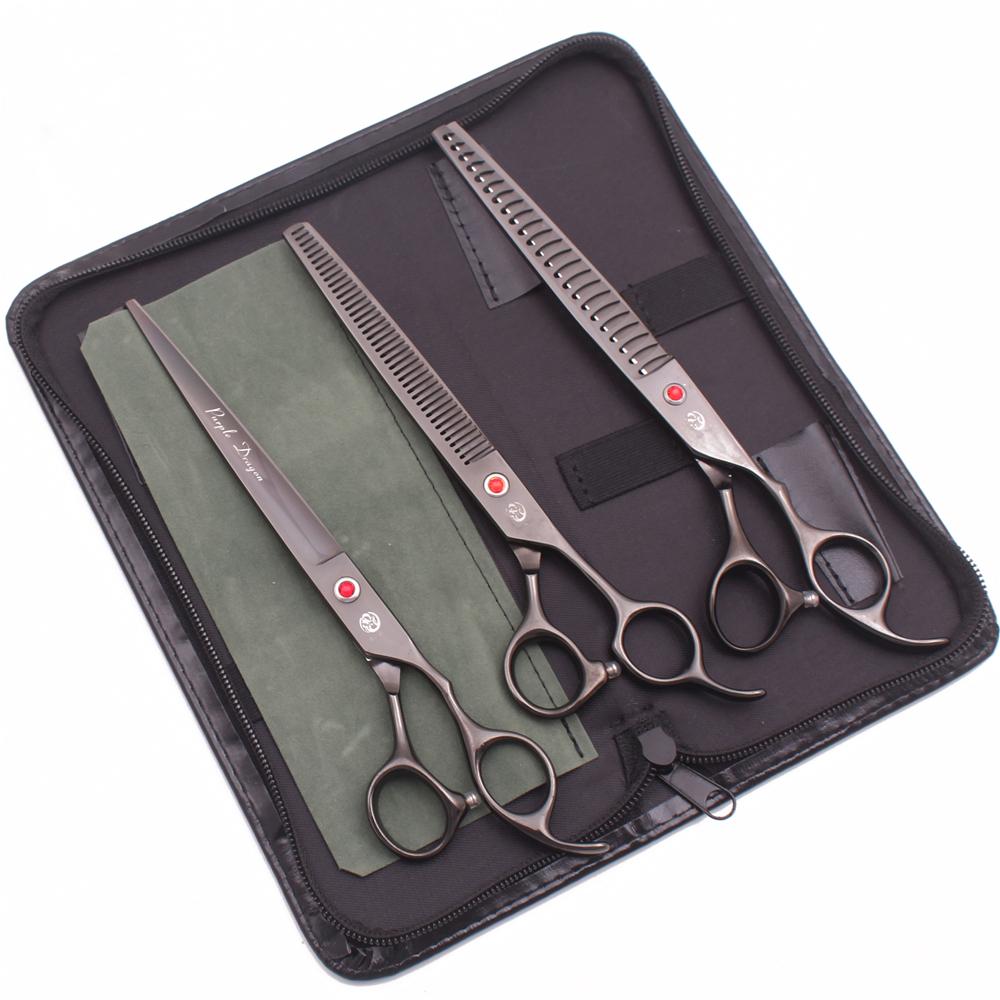 Purple Dragon 8 Inch Dog Grooming Scissors Thinning Shears Professional Cat Pet Scissors Hair Cutting High Quality Z3015-b