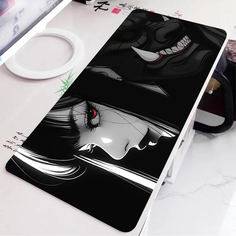 Art Pretty Comic Black White Girl Mouse Pad Dark Girls Gamer Computer Laptop Gaming Pc Accessories Keyboard Laptop Desk Mats