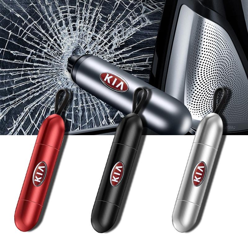 2 In 1 Car Safety Hammer Emergency Glass Breaker Cut The Seat Belt Rescue Tool for Kia Telluride Sorento Seltos Optima Forte Ceed K5 Rio