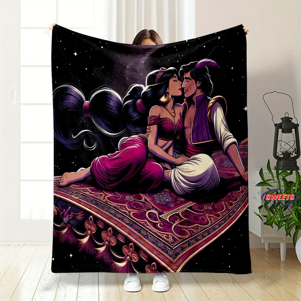 6 Sizes Princess Aladdin Blanket, Sofa Bed Cover Four Seasons Soft Fluffy Quilt Blanket, Indoor Outdoor Leisure Nap Blanket Gift