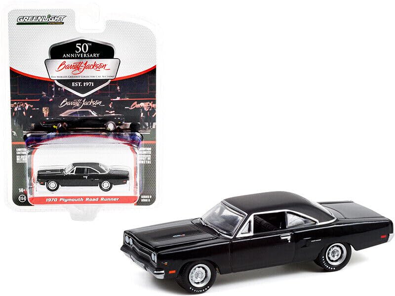 Greenlight Scale Plymouth Road Runner 1970 Black Diecast Model Car 1/64