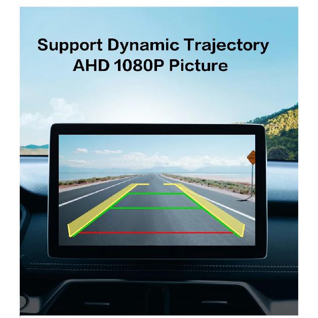 AHD 1080P Автомобильная камера заднего вида Рыбий глаз Ночное видение Водонепроницаемая Универсальная Черная камера заднего хода для автомобиля AHD динамическая
