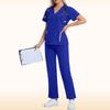 Ladies' Comfortable And Casual Solid Color Short Sleeved Pants Protective Suit Set