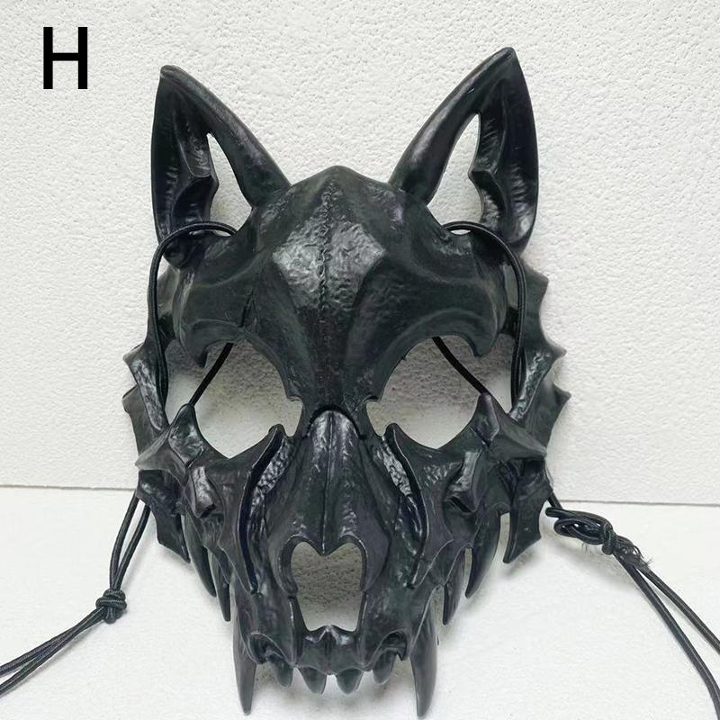 Японский Хэллоуин Аниме Половина Маска Скелет Животного Маска Дракона Скелет Косплей