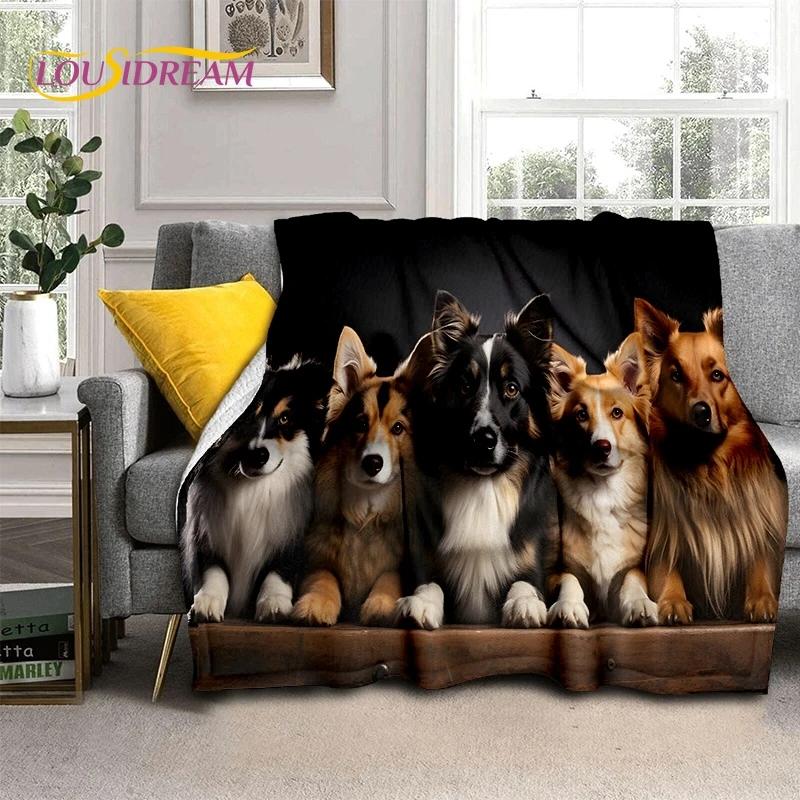 Милая собака Самоед, Чихуахуа, Хаски, Коки Мультяшное Мягкое Фланелевое Одеяло для Кроватей Спальни Дивана Пикника, Плед для Отдыха на Открытом Воздухе