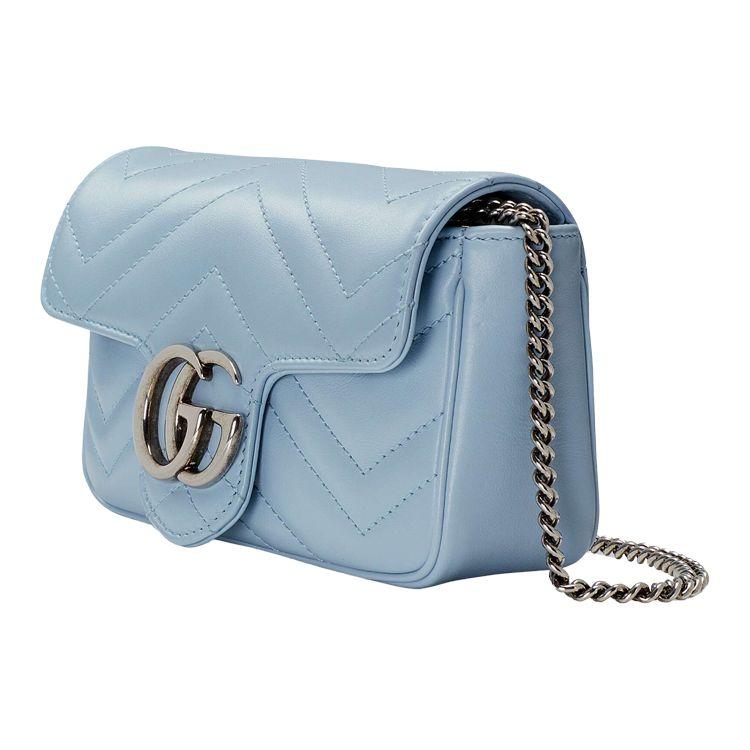 Gucci GG Marmont Super Mini Bag Pastel Blue Women Shoulder_bags 476433-DTDCP-4928