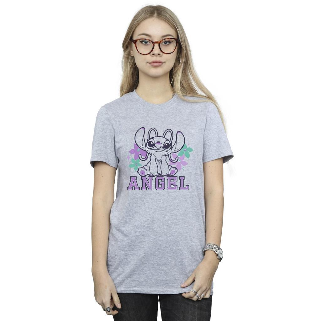 Disney Womens/Ladies Lilo & Stitch Angel Cotton Boyfriend T-Shirt