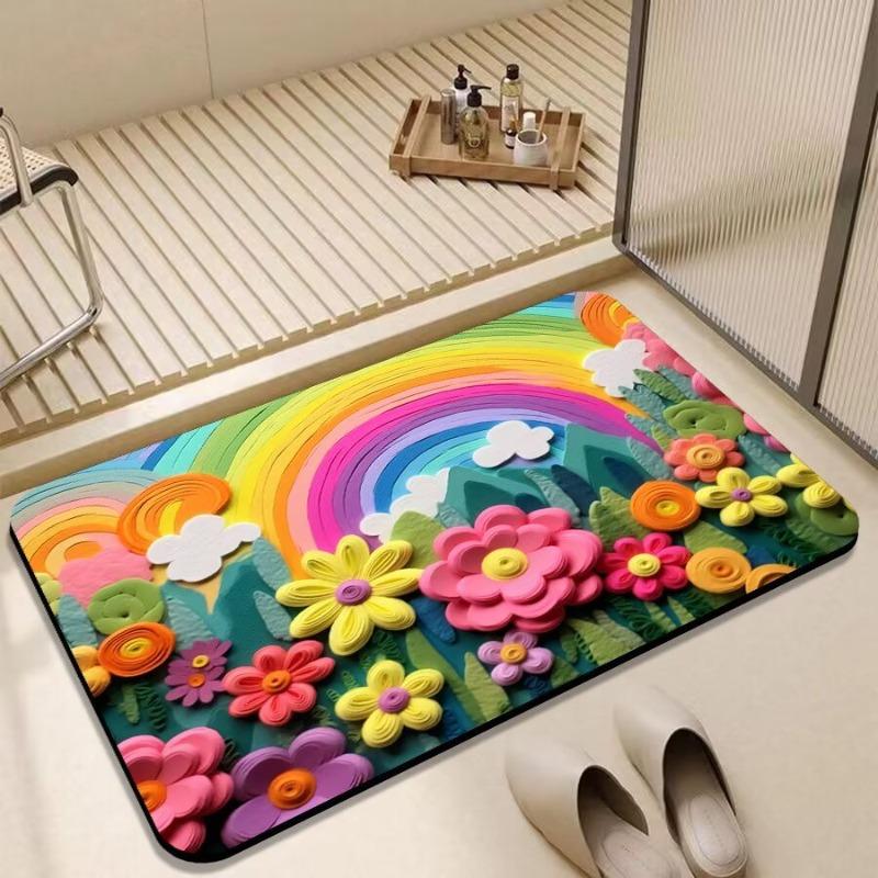 Bathroom non-slip floor mat, bathroom door water absorption simple foot pad, diatom mud quick-drying toilet household mat